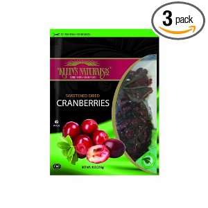 Kleins Naturals Sweetened Dried Cranberries, 7 Ounce Pouches (Pack of 