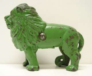 Cast Iron Green Lion Bank  