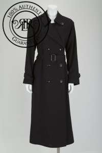 $895 BLACK DOUBLE BREAST BELTED COAT 10 (51167)  