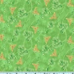  45 Wide Garden Etchings Bumble Bees Lime Fabric By The 