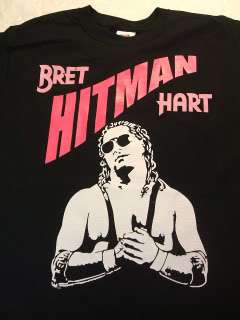 Bret HITMAN Hart Profile WWE WCW T shirt Brett New  
