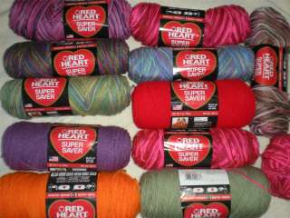 RED HEART SUPER SAVER YARN 7 OZ 5 OZ SKEINS VARIETY OF COLORS FREE 
