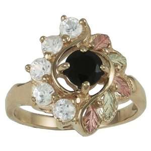  Onyx and Cubic Zirconia Black Hills Gold Ring: Jewelry