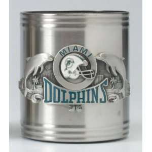   Miami Dolphins Stainless Steel & Pewter Can Cooler