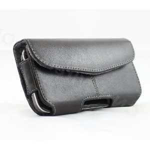 Business Black Leather Horizontal Carrying Protective Holster Pouch 