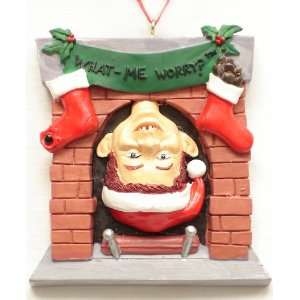  Mad Magazine Alfred In Fireplace Christmas Ornament #W3217 