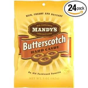 Mandys Old Fashioned Butterscotch Candy, 5 Ounce (Pack of 24)  