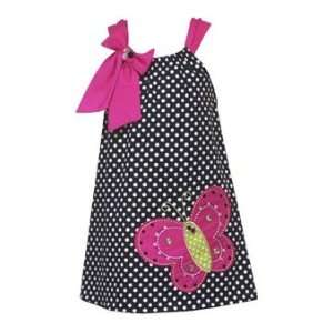    Black and White Dot Woven Butterfly Dress Size 2t 