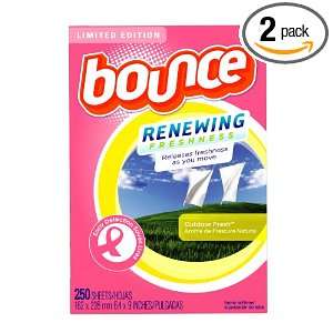 Bounce Renewing Freshness Outdoor Fresh Sheets, 250 Count Boxes (Pack 