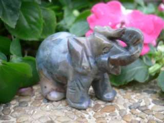 Rare India Agate Gemstone Elephant Figurine S4131  