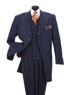New Mens 3 piece 3 button Milano Moda Stylish Fashion Denim Suit 5283 
