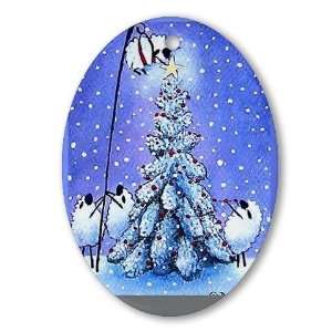   Ceramic Ornament Christmas Oval Ornament by CafePress: Home & Kitchen