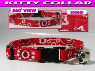 Breakaway SAFETY CAT Collar * Red Badanas *  