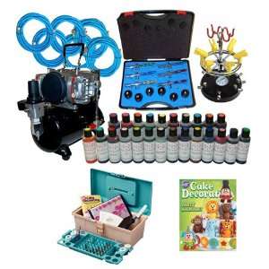 : Complete 6 Station Professional Airbrush Cake Decorating System Kit 