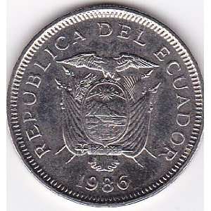  1986 Ecuador One Sucre Coin 