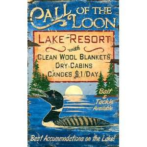  Vintage Sign   Call of The Loon Lake Resort: Everything 