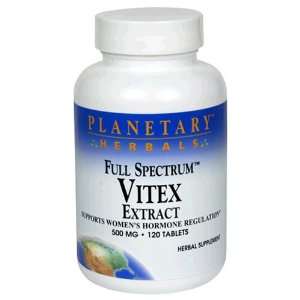 Planetary Formulas Full Spectrum Vitex Extract, 500 mg, Tablets, 120 