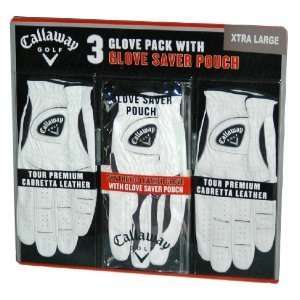  Callaway Golf 3 Glove Pack 2 Tour Premium Cabretta 