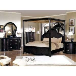  NC9001K Nicolette King Poster Bed in Black: Home & Kitchen