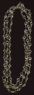 Vintage BEZEL Set CRYSTAL Necklace ~ LUCITE Jewels ~ 48 Long  
