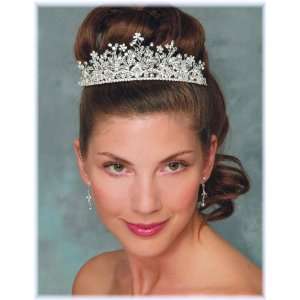  Crystal and Rhinestone Floral Tiara 7246: Beauty