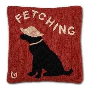  Lab Fetching Hooked Pillow: Home & Kitchen