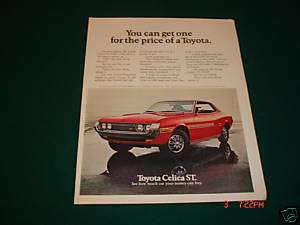 1972 Toyota Celica ST Rich Mans Sports Car Cheap Ad  