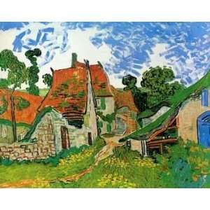   Canvas Art Repro Village Street in Auvers:  Home & Kitchen
