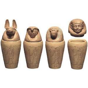  Set of Four Egyptian Canopic Jars, 9H   Large Everything 