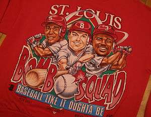 VTG 90s STL ST LOUIS CARDINALS Caricature SWEATSHIRT Jumper snapback 