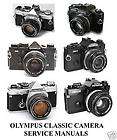 OLYMPUS CLASSIC CAMERA SERVICE MANUALS 35MM OM1 OM2 OM2n OM4 OM4Ti 