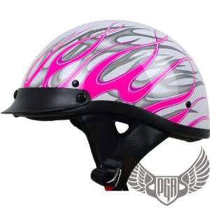 com PGR Inner fire Half Helmet Harley Chopper Crusier Style Skull Cap 
