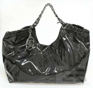 Chanel Black Patent XL Coco Cabas Tote Bag  