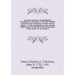   is Charles, d. 1746,Gray, John, fl. 1732 1741, bookseller Owen Books