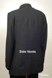 42R Suit STEVE HARVEY Black Check Mens 3 Button 2 Piece Suits   H53 