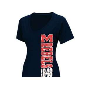  Mississippi Rebels NCAA Pants Jersey Vneck T Shirt: Sports 