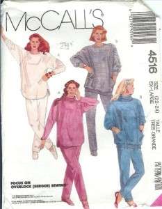 OOP McCalls Pants Outfit Separates Sewing Pattern Misses Plus Size 