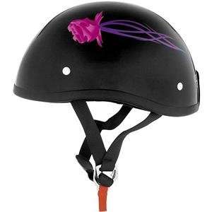 Skid Lid Original Helmet   X Small/Black w/Rose 