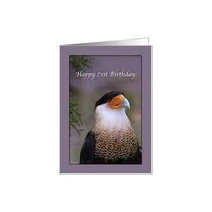    71st Birthday Card with Crested Caracara Bird Card: Toys & Games