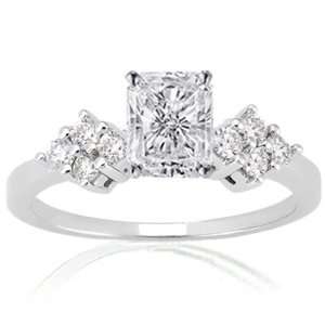   Radiant Cut Diamond Petite Engagement Ring SI1 J: Fascinating Diamonds