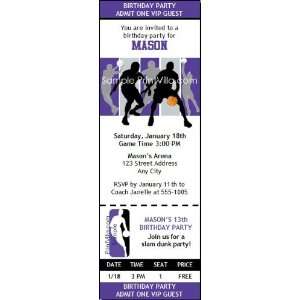    Sacramento Kings Colored Ticket Invitation