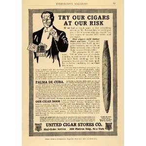  1905 Ad United Cigar Stores Palma De Cuba Box Tobacco 