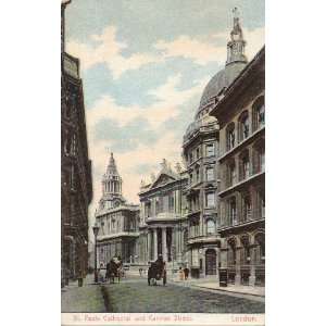 1905 Vintage Postcard St. Pauls Cathedral and Cannon Street London 