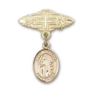   Saint of Sailors & Mariners) Charm and Badge Pin with Cross Jewelry