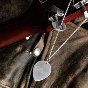 Sterling Guitar Pick Necklace Musical Instruments