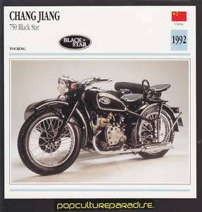 1992 CHANG JIANG 750 Black Star CHINA MOTORCYCLE CARD  