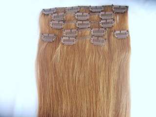 24 100% human hair extension #8 120g 9p light brown  