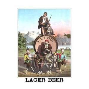 Pfaff Lager Beer   12x18 Framed Print in Black Frame (17x23 finished)