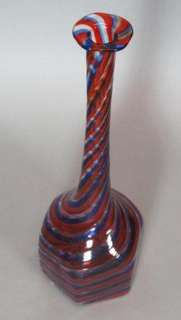 Vintage Venini A Canne Murano Art Glass Vase c. 1960s  