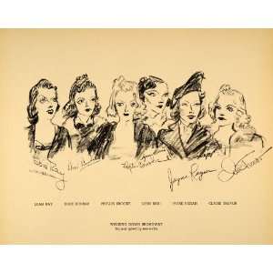  1938 Movie Starlets Henry Major Bugs Baer Lithograph 